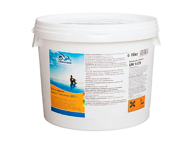 

Хлор для дезинфекции Chemoform Мульти-таблетки 10kg 0507010, Мульти-таблетки