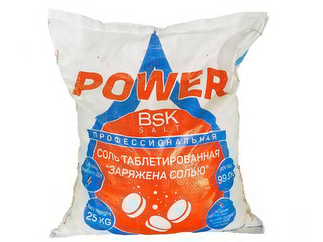 Соль таблетированная BSK Salt Power Professional NaCL 25kg 00024758 бытовая химия bsk salt соль таблетированная power professional 25 кг