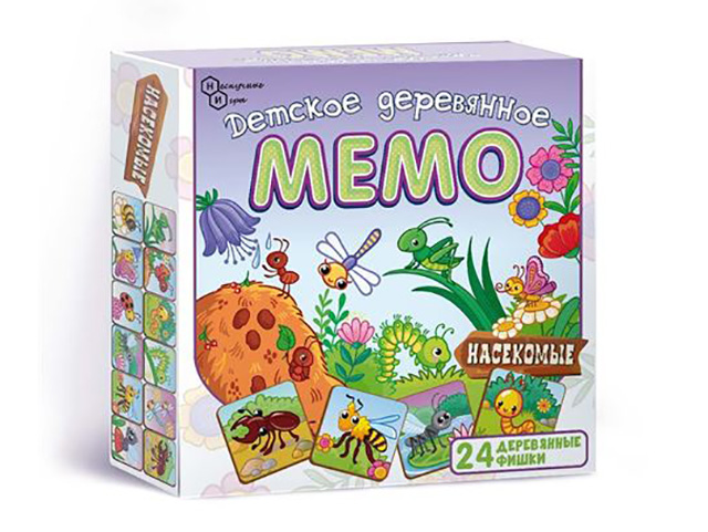 

Настольная игра Нескучные игры Мемо Насекомые 24 дет. 8505, Мемо Насекомые