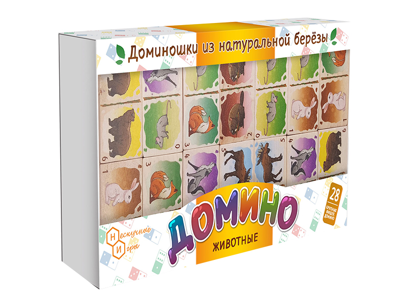 

Настольная игра Нескучные игры Домино Животные 8488, Домино Животные