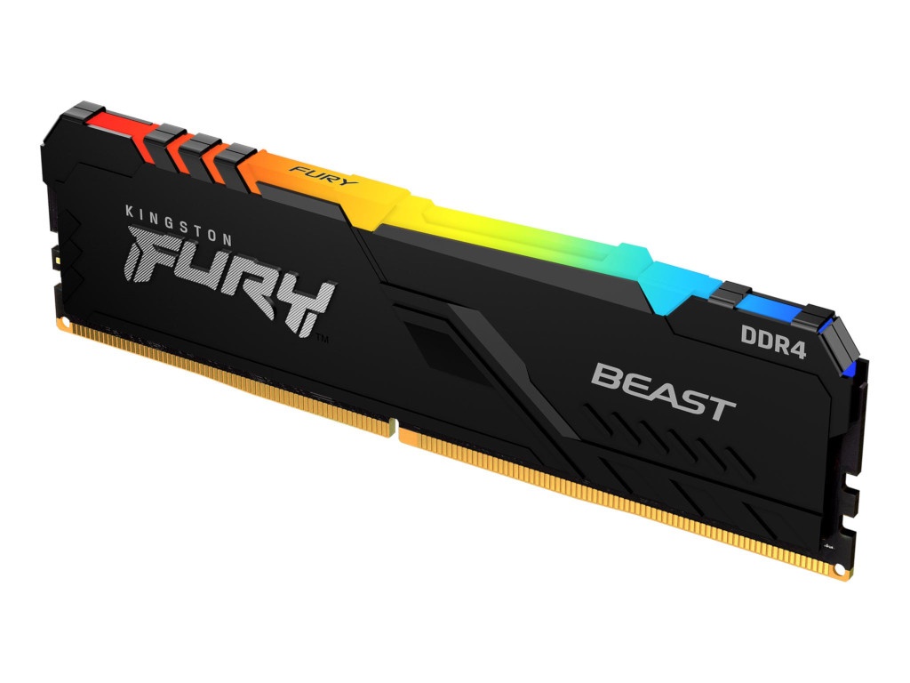 

Модуль памяти Kingston Fury Beast Black RGB DDR4 DIMM 3600Mhz PC28800 CL17 8Gb KF436C17BBA/8, KF436C17BBA/8
