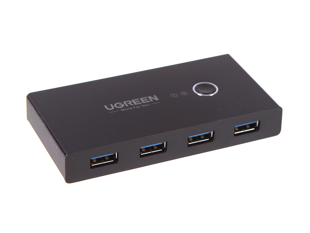 Переключатель KVM Ugreen US216 USB 3.0 Sharing Switch Box Black 30768 переключатель kvm ugreen cm154 4 port usb kvm switch box 50280