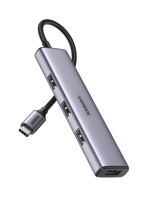 Хаб USB Ugreen CM473 USB Type-C to 4xUSB 3.0 Grey 20841