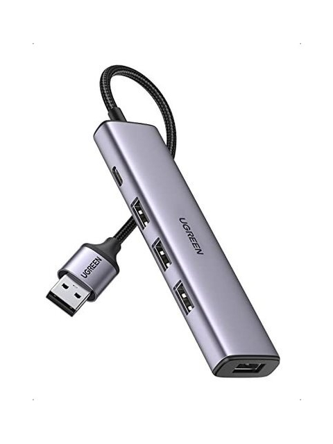 Хаб USB Ugreen CM473 USB 3.0 to 4xUSB 3.0 Space Gray 20805 бокс для жесткого диска ugreen cm353 usb c usb a m 2 m key enclosure space gray 70532