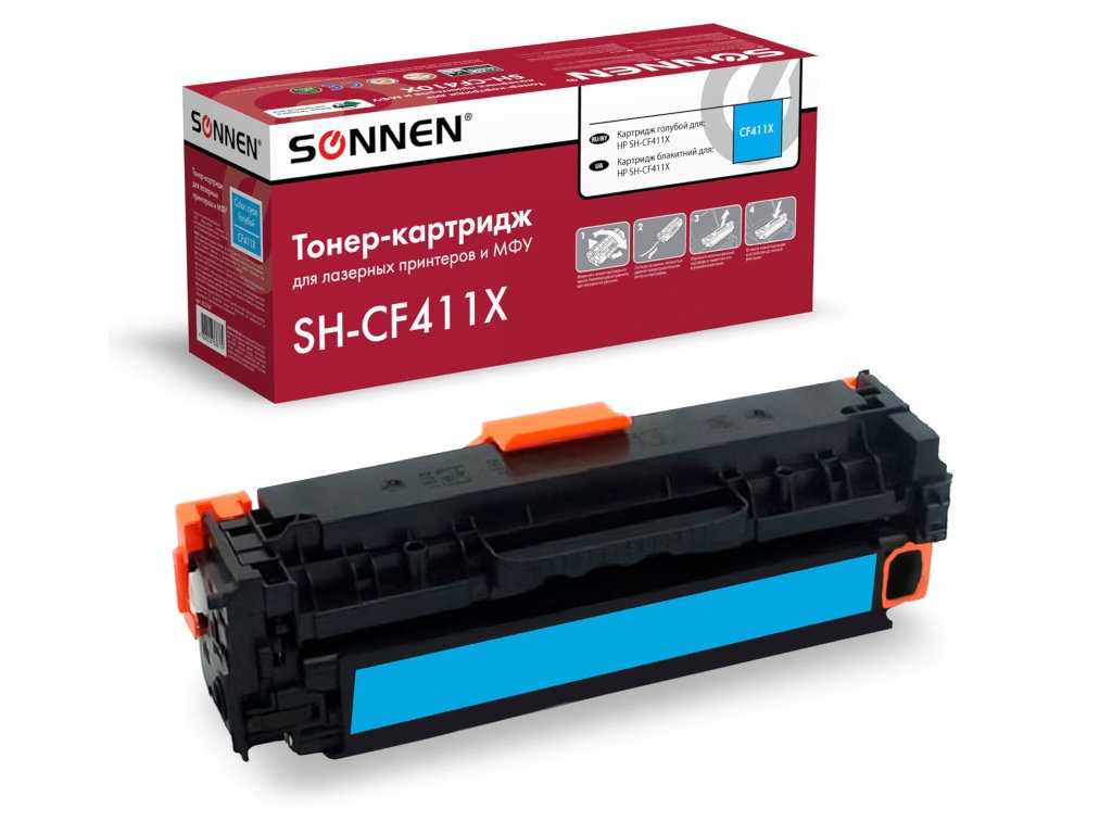 

Картридж Sonnen Картридж лазерный (схожий с HP SH-CF411X) Cyan 363947 для HP LJ Pro M477/M452, 363947