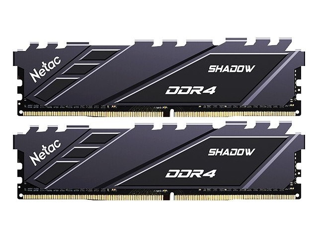 фото Модуль памяти netac shadow ddr4 dimm pc25600 3200mhz cl16 - 32gb kit (2x16gb) ntsdd4p32dp-32e