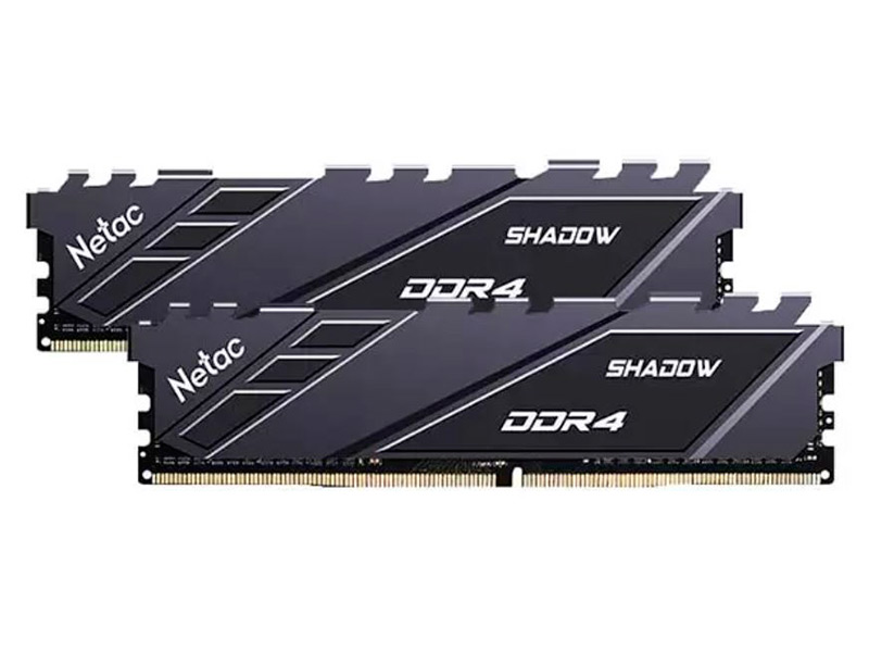 фото Модуль памяти netac shadow ddr4 dimm pc25600 3200mhz cl16 - 16gb kit (2x8gb) ntsdd4p32dp-16e