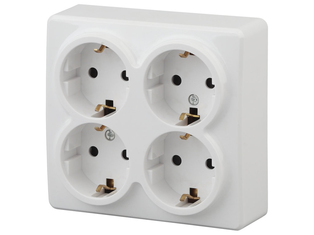 

Розетка Эра Schuko 16A-250В IP20 ОУ 11-2211-01 White Б0020709 4 гнезда, 11-2211-01