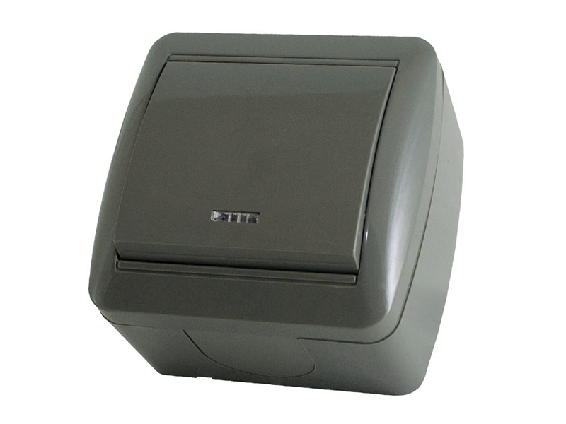 фото Выключатель tdm-electric селигер ip44 10а grey sq1818-0103