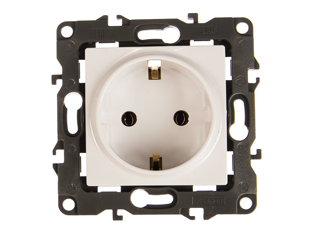 

Розетка Эра 12 2P+E Schuko 16A-250В IP20 White 12-2001-01 / Б0014681, Б0014681