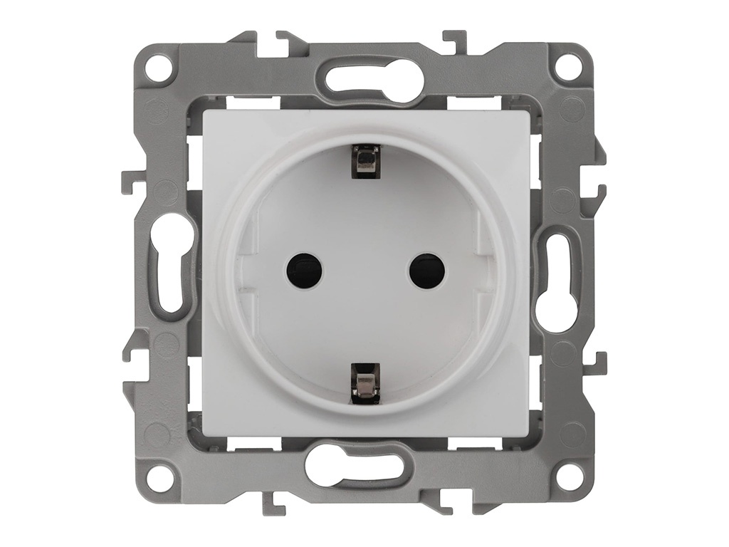 

Розетка Эра 12 2P+E Schuko 16A-250В IP20 White 12-2011-01 / Б0029234, Б0029234