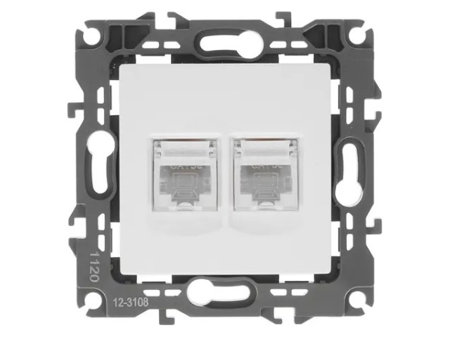 

Розетка Эра 12 2XRJ45 IP20 White 12-3108-01 / Б0014729, Б0014729