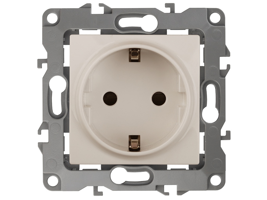 

Розетка Эра 12 2P+E Schuko 16A-250В IP20 Ivory 12-2102-02 / Б0014688, Б0014688