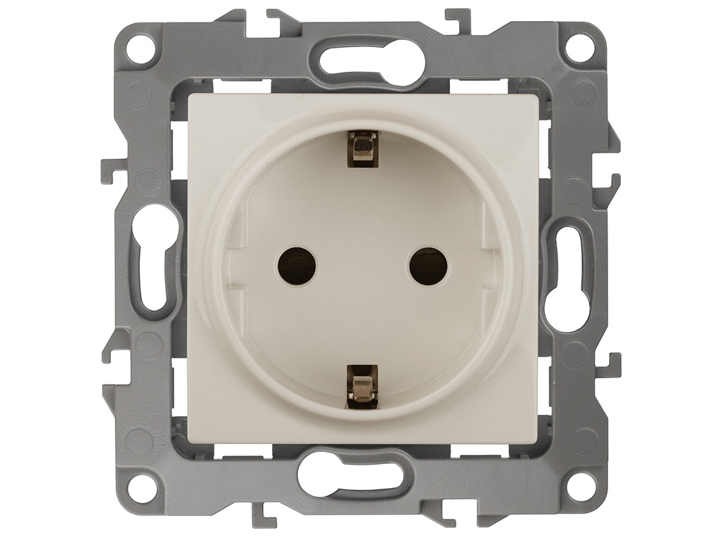 

Розетка Эра 12 2P+E Schuko 16A-250В IP20 Ivory 12-2111-02 / Б0029237, Б0029237