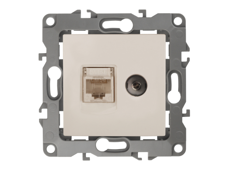 

Розетка Эра 12 RJ45+TV IP20 Ivory 12-3110-02 / Б0027442, Б0027442