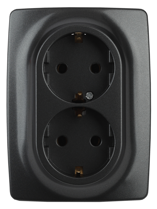 

Розетка Эра 12 2X2P+E Schuko 16A-250В IP20 Anthracite 12-2106-05 / Б0031232, Б0031232