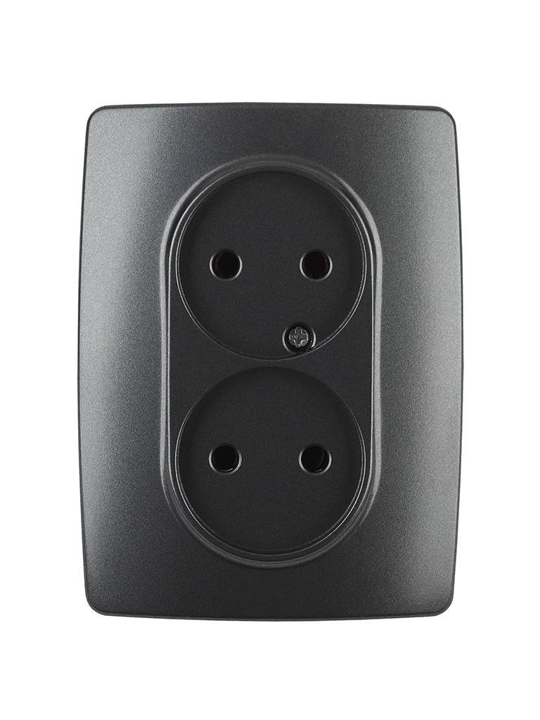 

Розетка Эра 12 2X2P 16A-250В IP20 Anthracite 12-2107-05 / Б0031242, Б0031242