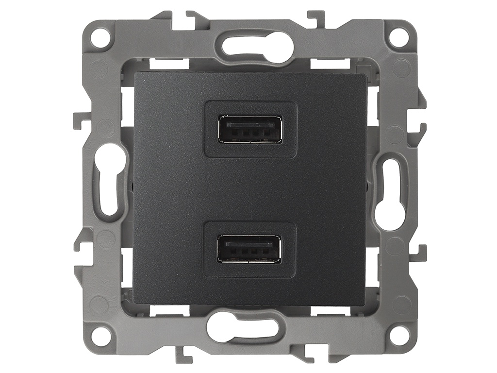 

Розетка Эра 12 USB 230V 5В-2100mAh IP20 Anthracite 12-4110-05 / Б0027495, Б0027495