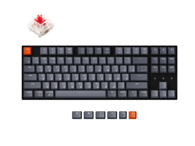 фото Клавиатура keychron k8 tkl white led gateron red switch k8g1