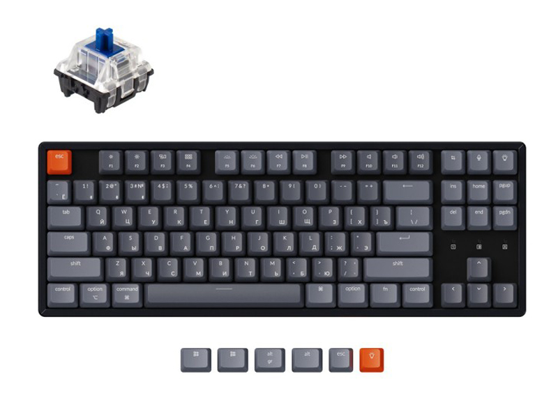 фото Клавиатура keychron k8 tkl white led gateron blue switch k8g2