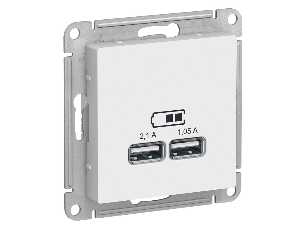 

Розетка Schneider Electric SE AtlasDesign 2xUSB 5V White SE ATN000133, SE ATN000133