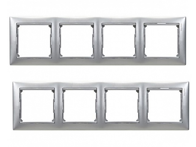 

Рамка Legrand Valena 4 поста Aluminum 770154, Valena 770154