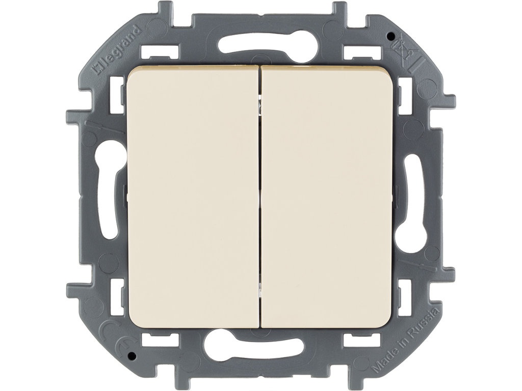

Выключатель Legrand Inspiria двухклавишный 10AX 250В Ivory 673621, Inspiria 673621
