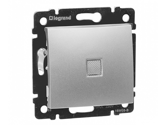 

Выключатель Legrand Valena одноклавишный с подсветкой Aluminum 770110, Valena 770110