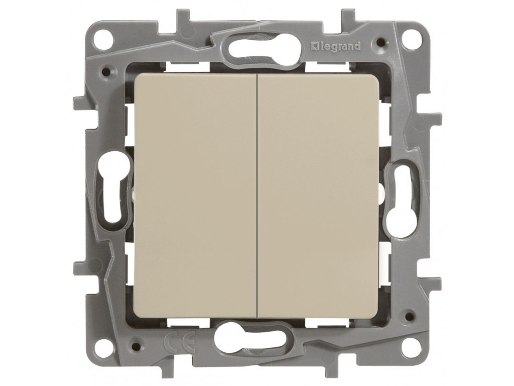 

Выключатель Legrand Etika двухклавишный 10А Винтовые клеммы Ivory 672302, Etika 672302