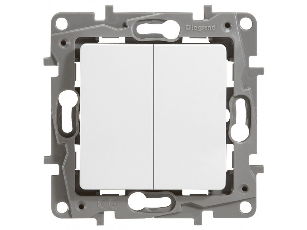 

Выключатель Legrand Etika двухклавишный 10А White 672202, Etika 672202