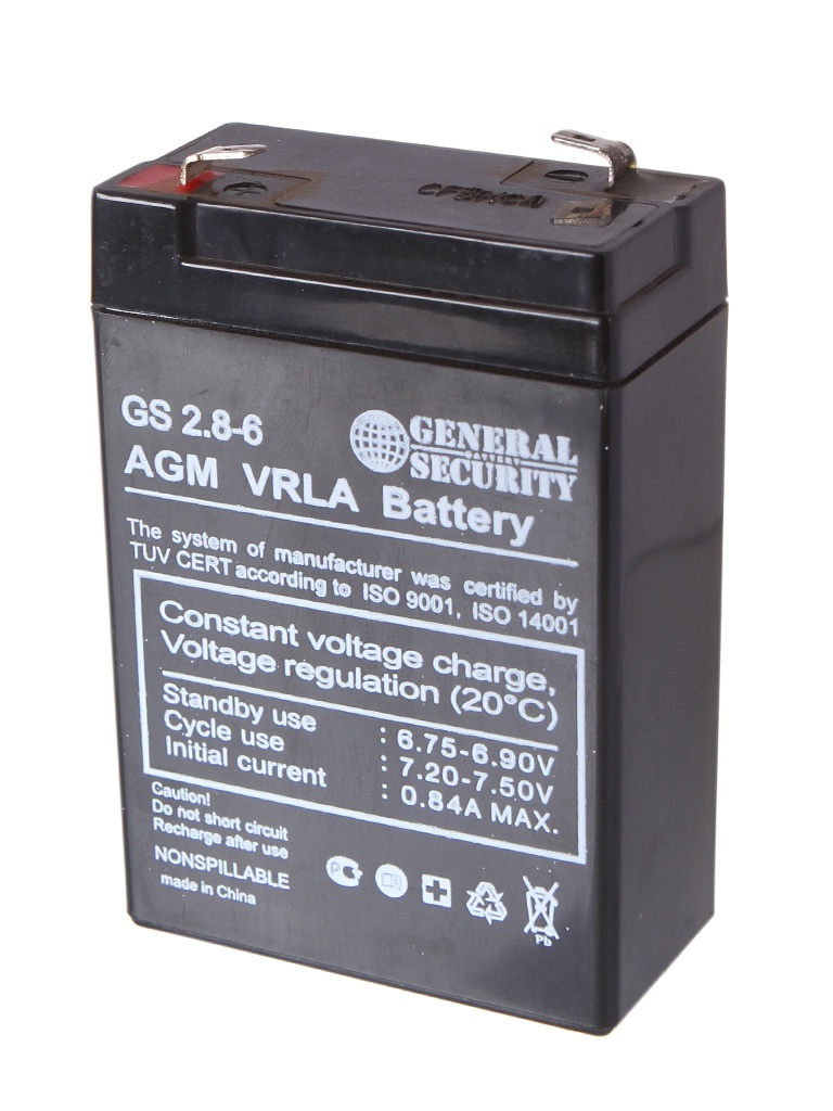 Аккумулятор General Security 6V 2.8Ah GS2.8-6 аккумулятор для ибп general security gsl 2 3 12 2 3 а ч 12 в gsl 2 3 12