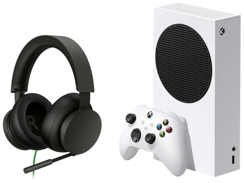 фото Игровая приставка microsoft xbox series s 512gb white rrs-00011 / rrs-00010 + гарнитура stereo headset black 8li-00002