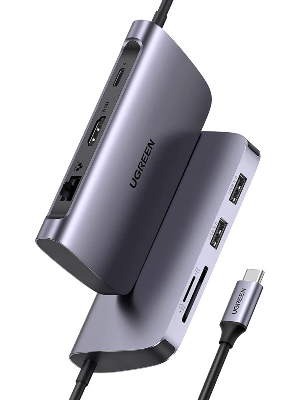 

Хаб USB Ugreen 7 в 1 USB Type-C - 2xUSB/HDMI/RJ45/SD/TF/PD 50852, 50852