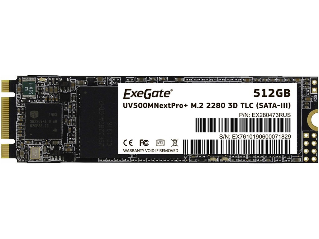 Твердотельный накопитель ExeGate NextPro+ UV500TS512 512Gb EX280473RUS цена и фото
