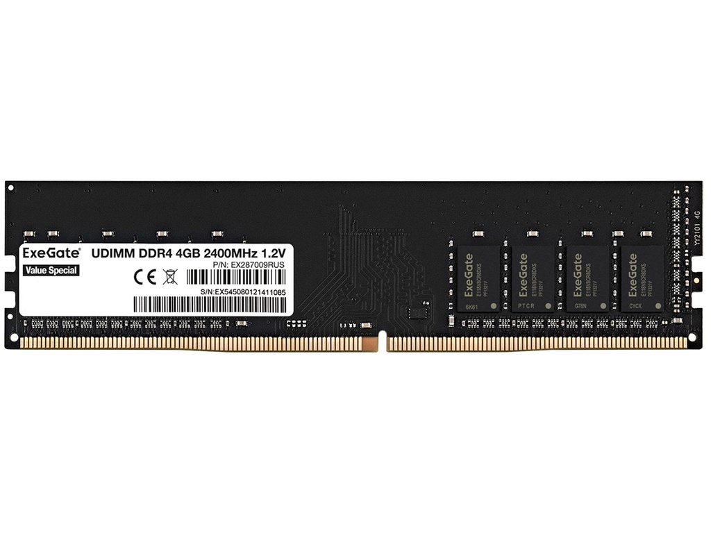 фото Модуль памяти exegate value special ddr4 dimm 2400mhz pc4-19200 cl17 - 4gb ex287009rus