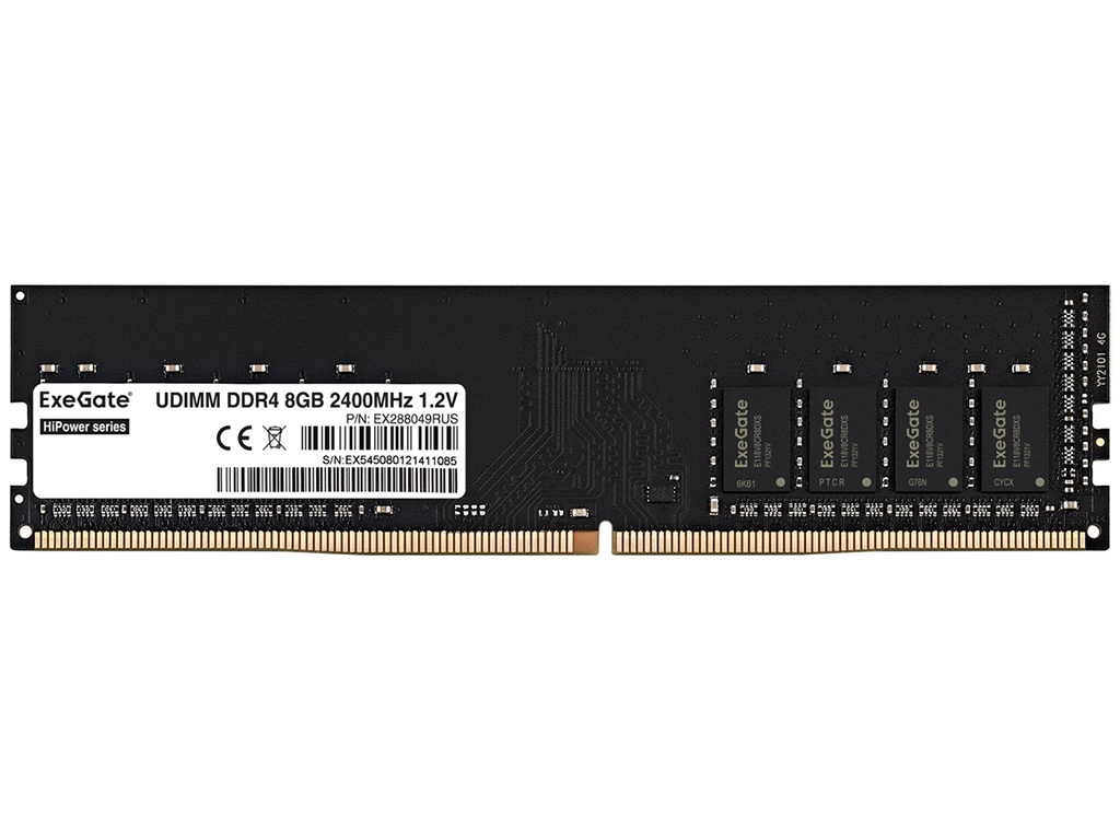 фото Модуль памяти exegate hipower ddr4 dimm 2400mhz pc4-19200 cl17 - 8gb ex288049rus