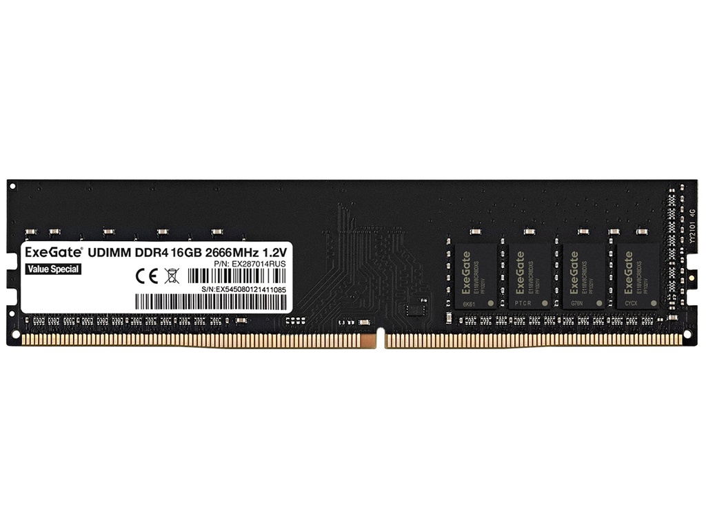 фото Модуль памяти exegate value special ddr4 dimm 2666mhz pc4-21300 cl19 - 16gb ex287014rus