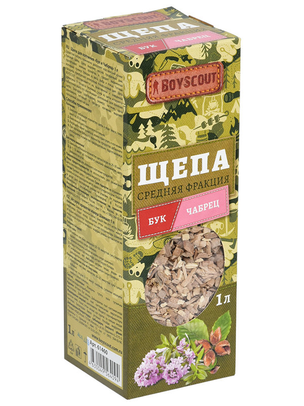 

Щепа для копчения Boyscout Бук + Чабрец 1L 61460, Бук + Чабрец