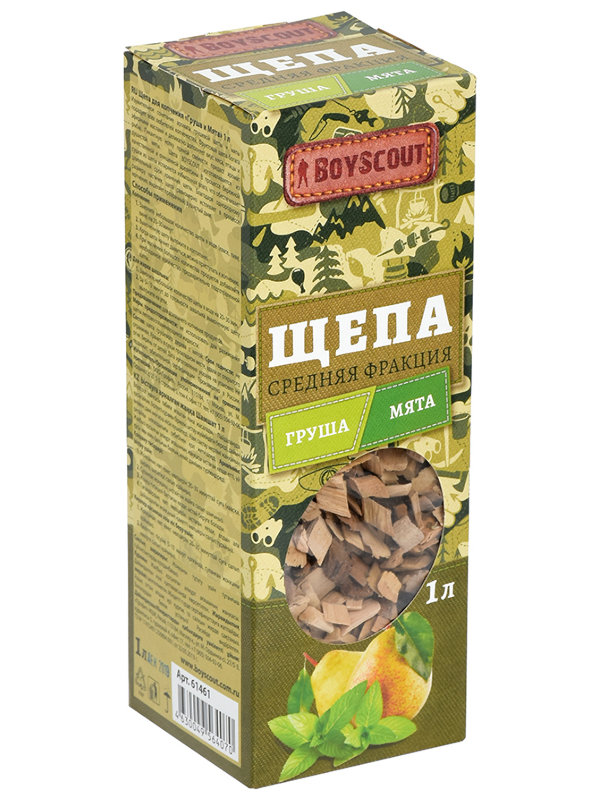 

Щепа для копчения Boyscout Груша + Мята 1L 61461, Груша + Мята