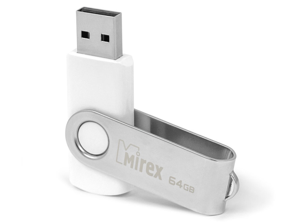 

USB Flash Drive 64Gb - Mirex Swivel White 13600-FMUSWT64, Swivel