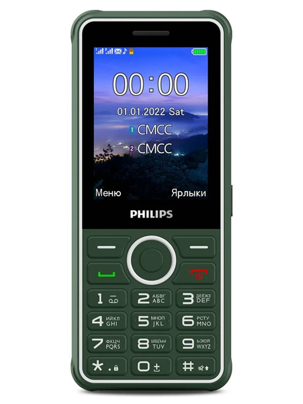 Сотовый телефон Philips Xenium E2301 Green сотовый телефон philips xenium e2602 dark grey