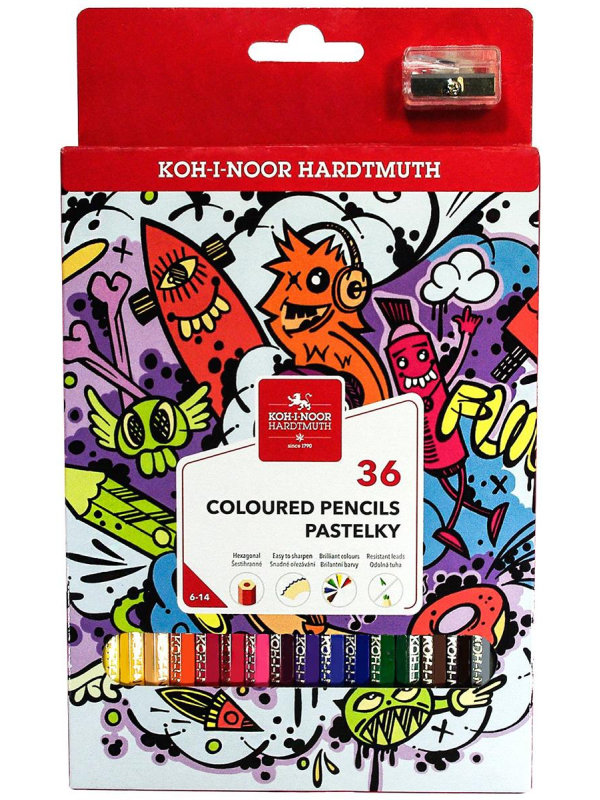 

Карандаши цветные Koh-i-Noor Teenage 36 цветов 3555036042KSRU, Teenage 3555036042KSRU
