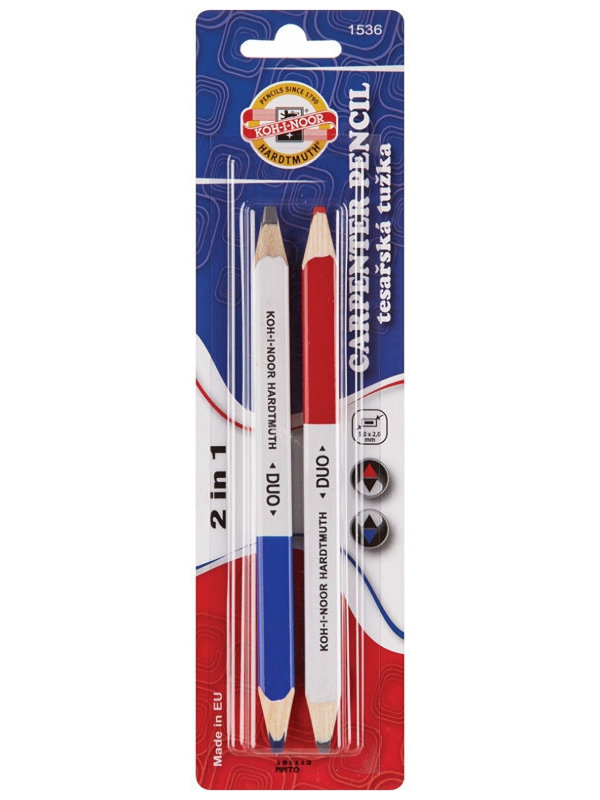 

Карандаш столярный чернографитный Koh-i-Noor Duo 1536 Kin 2шт 250537, Duo 250537