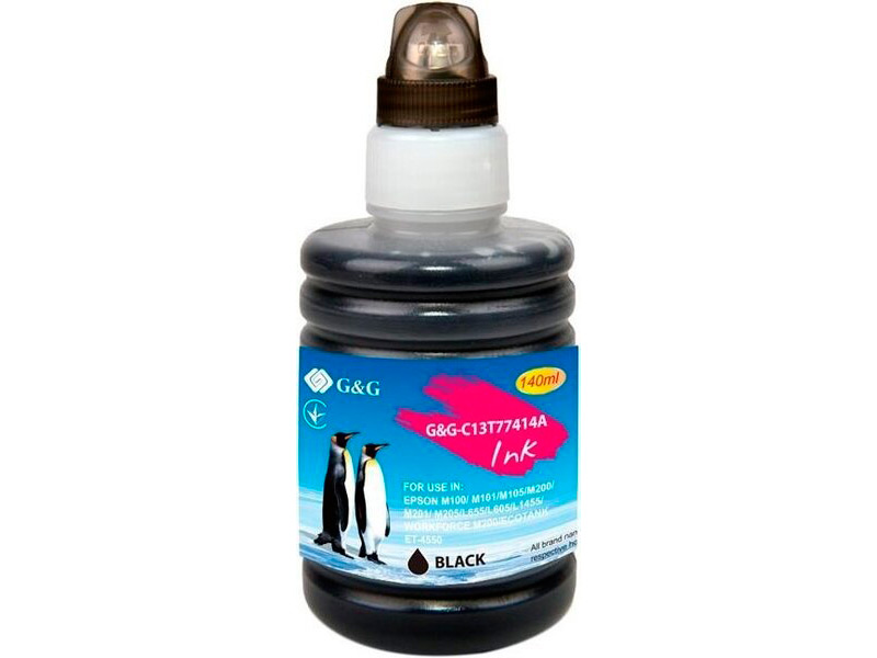 

Чернила G&G GG-C13T77414A (схожий с Epson 774B1K) Black для Epson L605/655/1455/M100/105/205, GG-C13T77414A