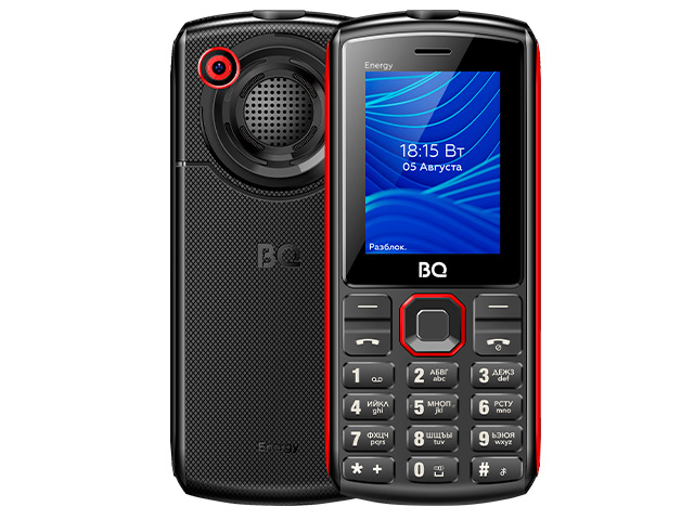 Сотовый телефон BQ 2452 Energy Black Red беспроводное зарядное устройство rombica neo energy nq 00240 7 5 w black