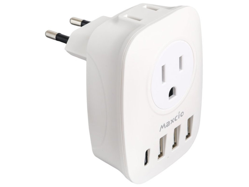 фото Зарядное устройство palmexx european travel plug adapter us+cn+3 usb+type - c px/adapt-travel-4usb