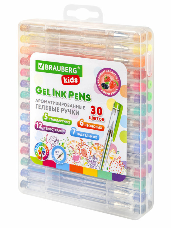 

Ручки гелевые Brauberg Fruits 30 цветов 143823, 143823