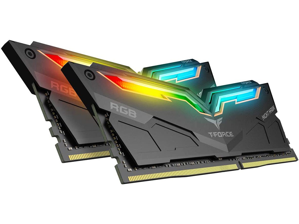 фото Модуль памяти team group t-force night hawk rgb ddr4 dimm 3600mhz pc4-28800 cl18 - 32gb kit (2x16gb) tf14d432g3600hc18jdc01