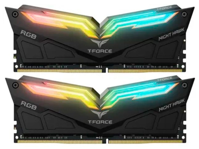 фото Модуль памяти team group t-force night hawk rgb ddr4 dimm 3200mhz pc4-25600 cl16 - 16gb kit (2x8gb) tf14d416g3200hc16cdc01