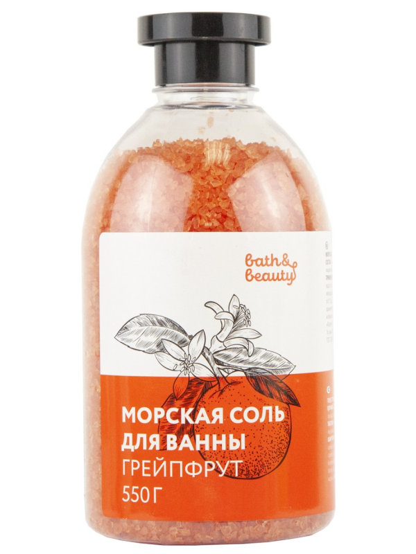 

Морская соль для ванны Bath & Beauty Грейпфрут 550g 11-540, 11-540
